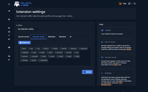 AlionWeb – Blokir Situs Berbahaya & Konten Dewasa Aman - Screenshot 2