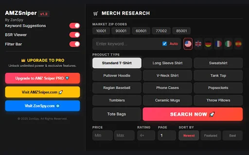 Download AMZSniper Gratis – Alat Riset Produk Merch & KDP Terbaik - Screenshot 1