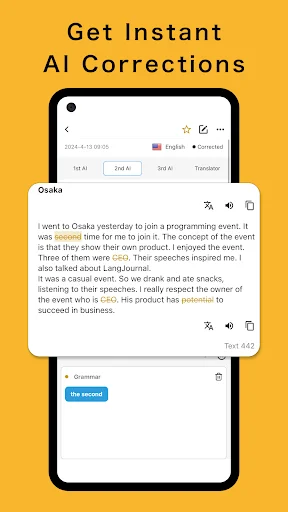 Download LangJournal Terbaru – Belajar Bahasa dengan Koreksi AI - Screenshot 2