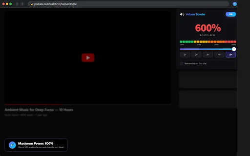 Volume Booster – Tingkatkan Volume Browser Hingga 600% Gratis - Screenshot 5