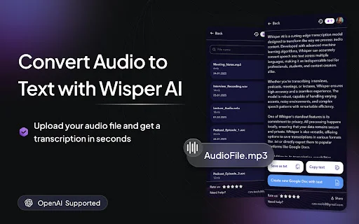 Download Whisper AI Terbaru – Konversi Audio ke Teks Akurat - Screenshot 1