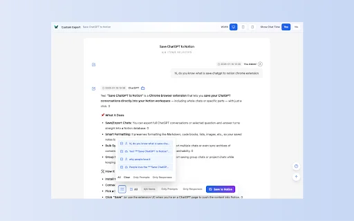 Simpan Chat ChatGPT ke Notion – Ekspor & Sinkronisasi Mudah - Screenshot 3