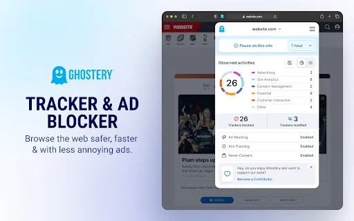 Ghostery AdBlocker: Browser Cepat & Privasi Maksimal – Unduh - Screenshot 1