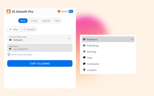 IG Growth Pro Terbaru – Tool Auto Follow Instagram Gratis - Screenshot 1