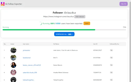 Download IG Followers Exporter Terbaru – Ekspor Data Instagram - Screenshot 2
