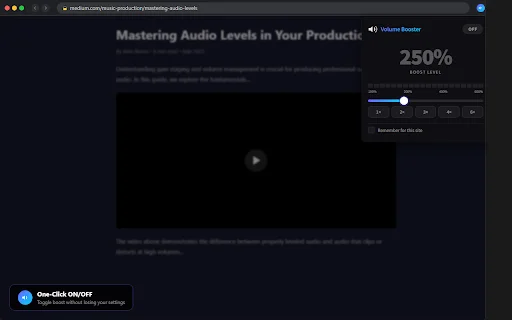 Volume Booster – Tingkatkan Volume Browser Hingga 600% Gratis - Screenshot 3