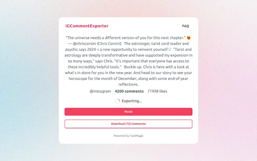 Download ICommentExporter Terbaru – Ekspor Komentar IG Gratis - Screenshot 2