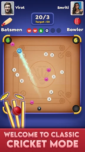 Download Carrom Cricket: Disc Pool Game – Main Carrom Seru Online - Screenshot 1