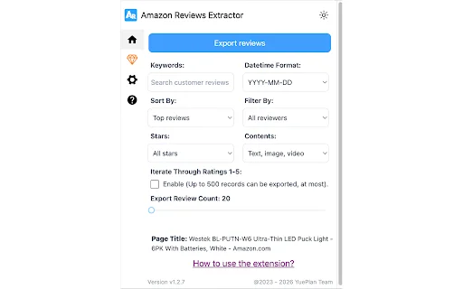 Unduh Amazon Reviews Extractor Terbaru – Ekstrak Data Gratis - Screenshot 2