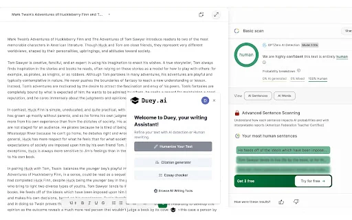 Duey.ai Humanizer: Auto Typer & Penulis AI untuk Google Docs - Screenshot 1