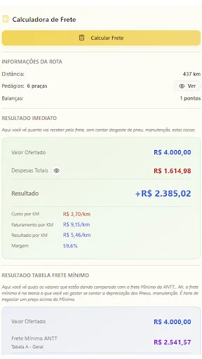 Download Zé Boléia Terbaru – Kalkulator Pengiriman & Kontrol Trip - Screenshot 4