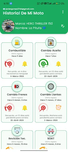 Download Historial Moto Mantenimiento Terbaru – Kelola Servis Motor - Screenshot 1