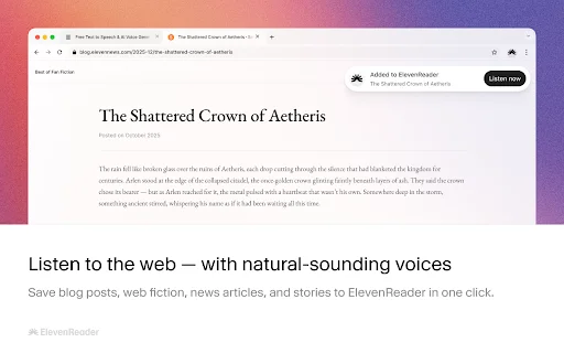 ElevenReader: Ubah Teks Jadi Audio AI Alami – Unduh Gratis - Screenshot 1