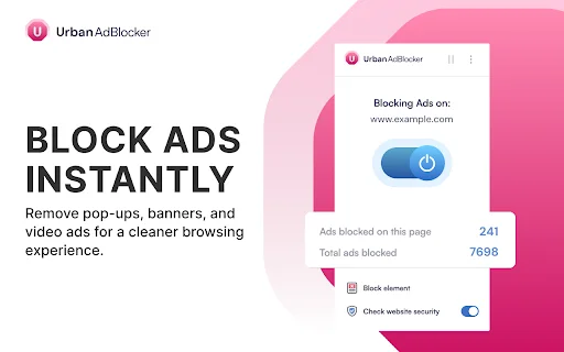 Urban AdBlocker: Blokir Iklan & Pop-up Cepat di Chrome - Screenshot 1