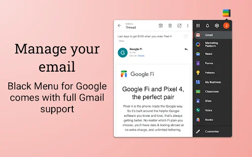 Download Black Menu for Google – Akses Cepat Semua Layanan Google - Screenshot 2