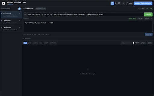 Download PieSocket WebSocket Client – Debugging API Terbaik - Screenshot 1