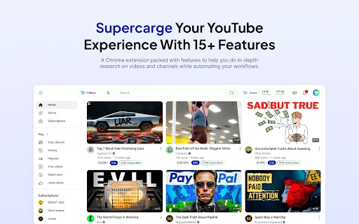 Nexlev YouTube Research & Analytics: Alat Riset Konten Terbaik - Screenshot 1