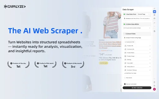Capalyze: Web Scraper AI Terbaik – Ubah Data Website ke Excel - Screenshot 1