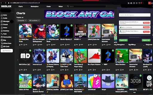 Download Roblox Game Blocker Terbaru – Sembunyikan Game Tidak Relevan - Screenshot 3