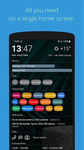 Download AIO Launcher Terbaru – Tampilan Home Screen Efisien - Screenshot 1