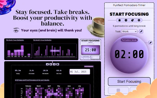 Download Purrfect Pomodoro Timer – Fokus & Produktivitas - Screenshot 2