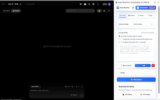 Auto Flow Pro: Otomatisasi Video VEO AI & Batch Processing - Screenshot 1