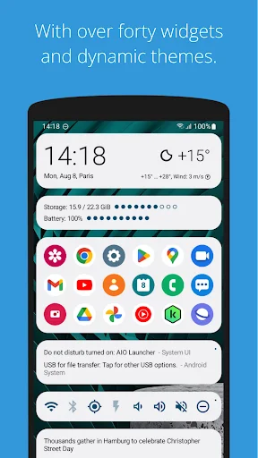 Download AIO Launcher Terbaru – Tampilan Home Screen Efisien - Screenshot 3