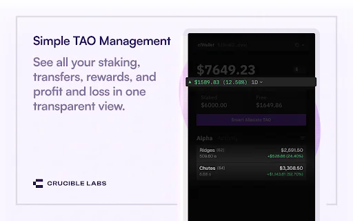 Download Crucible Wallet Terbaru – Kelola Staking TAO Lebih Cerdas - Screenshot 3