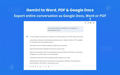 Ekspor Gemini ke Word & PDF – Unduh Ekstensi Gratis Sekarang - Screenshot 3