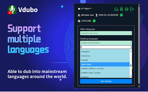 Download Vdubo Terbaru – Dubbing AI YouTube Otomatis & Cepat - Screenshot 2